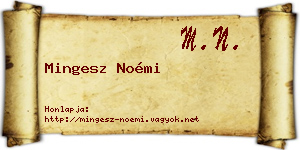 Mingesz Noémi névjegykártya